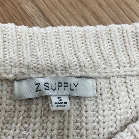 Z Supply Black and Cream Striped Sweater. 100 % cotton - Picture 3 of 5